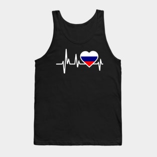 Russia Heartbeat Flag Tank Top